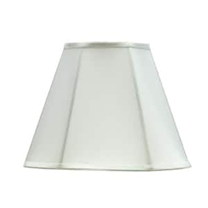 14 in. x 11 in. Off White and Vertical Piping Hexagon Bell Lamp Shade