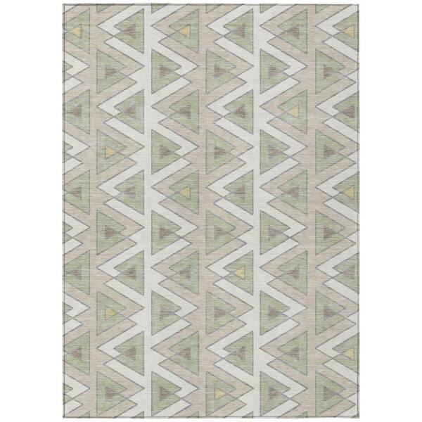 Chantille Machine Washable Indoor/Outdoor Abstract ACN2560 Ivory 8 ft. x 10 ft. Area Rug