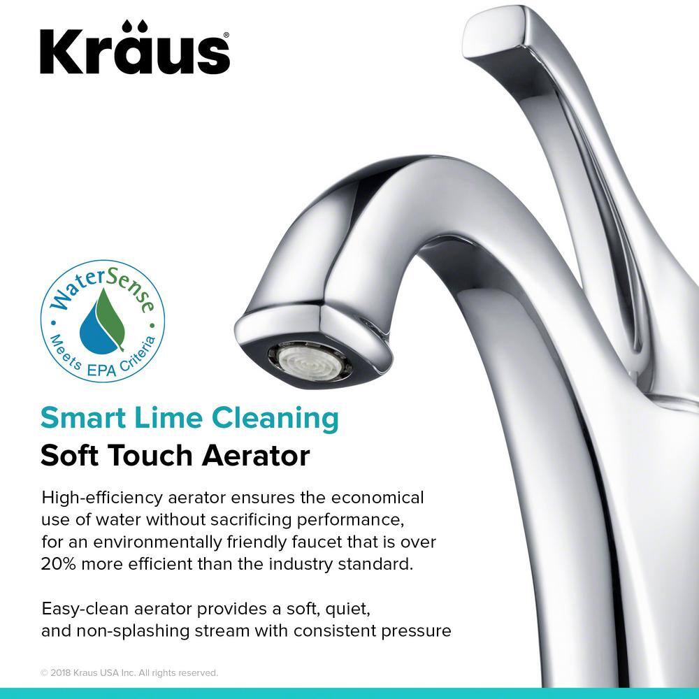 Arlo Chrome Single Handle Brass Bathroom Faucet with Lift Rod Drain