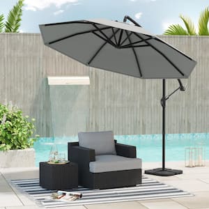 CORVUS Vera 10 ft. Steel Cantilever Hanging Canopy Patio Umbrella in ...