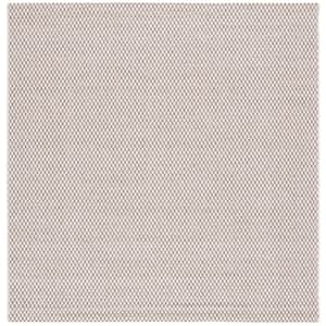Sisal All-Weather Natural/Ivory 7 ft. x 7 ft. Solid Woven Indoor/Outdoor Square Area Rug