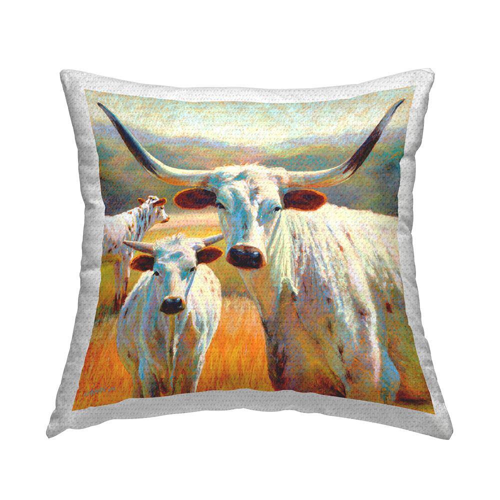 Longhorn Cow Calf Farm Multi-Color Square Outdoor Throw Pillow price history on PriceWatchPro