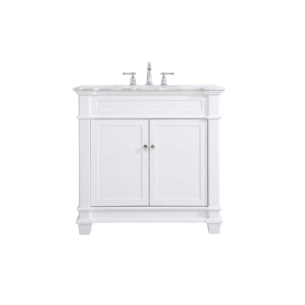 Timeless Home 36 in.W x 21.5 in.D x 35 in.H Single Bath Vanity in White wit