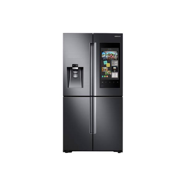 Samsung 22 cu. ft. Family Hub 4-Door Flex French Door Refrigerator in Black Stainless, Counter Depth