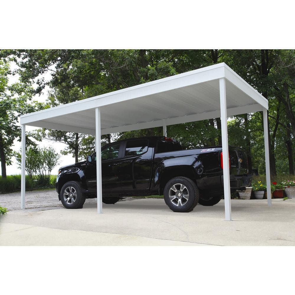 10 x 20 Ft White Galvanized Steel Carport Shelter