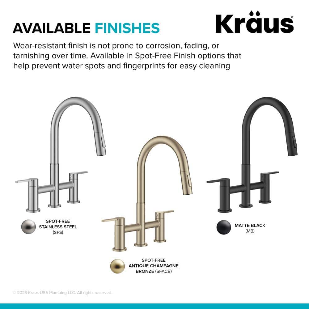 Matte Black Brass Kitchen Faucet with Pull-Down Sprayhead