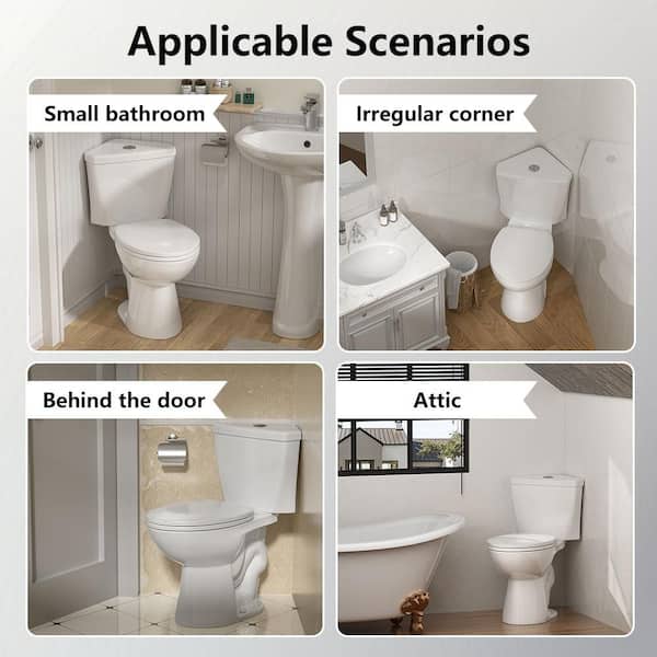 Simple Project 2 Piece Corner Toilet Elongated, 0.8 GPF/1.28