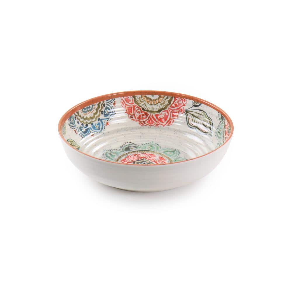 Floral Mandala Melamine Outdoor Dinnerware Set, Service for 4