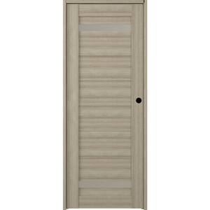 Perla 36 in. x 83.25 in. Left-Hand Frosted Glass Shambor Solid Core Wood Composite Single Prehung Interior Door