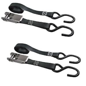 1 in. x 8 ft. 500 lbs. Stainless Steel Ratchet Tie Down Strap (2 Pack)