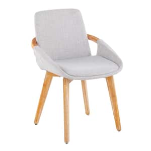 Cosmo Light Grey Noise Fabric and Natural Wood Dining Side Chair