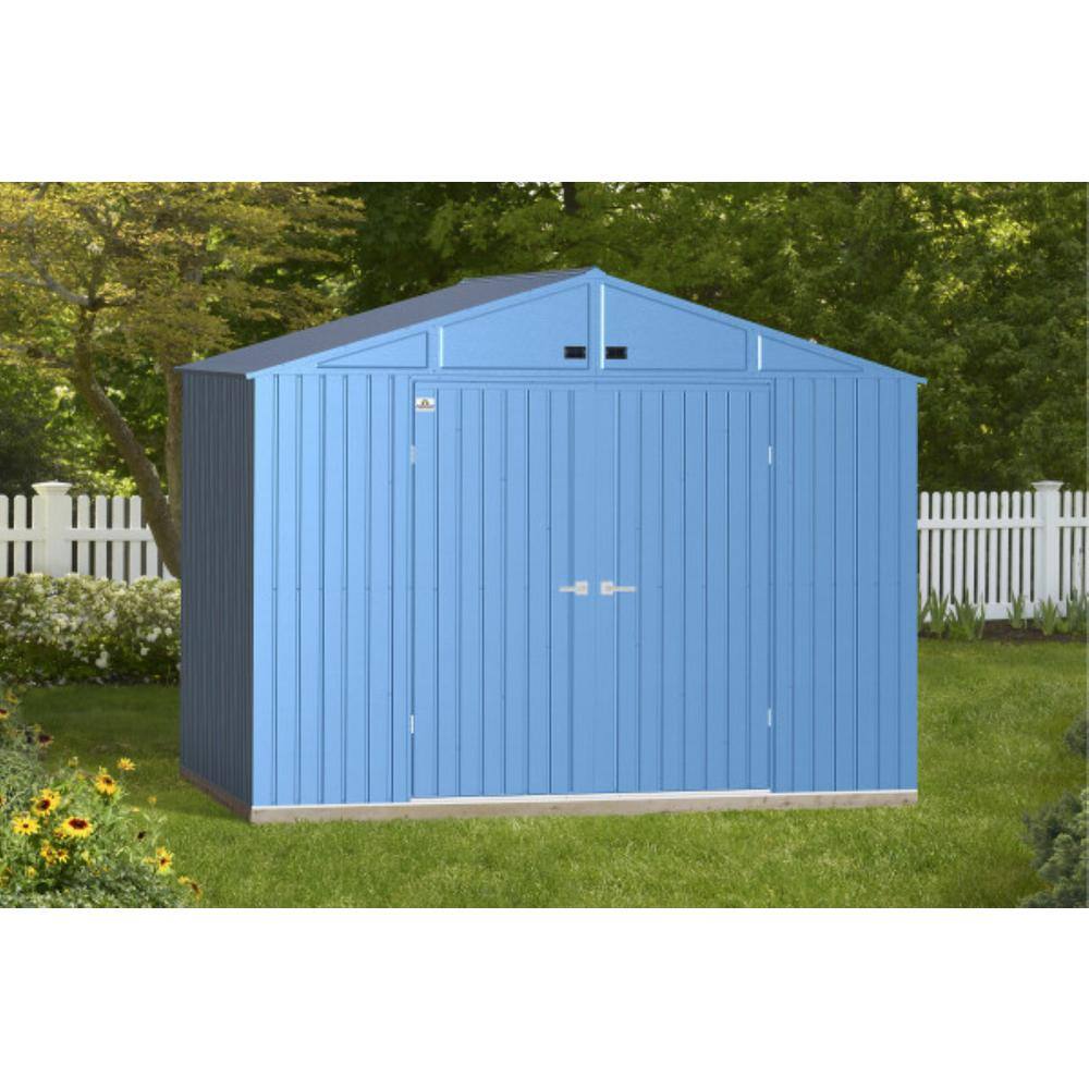 10 ft. x 8 ft. Blue Grey Galvanized Steel Storage Shed