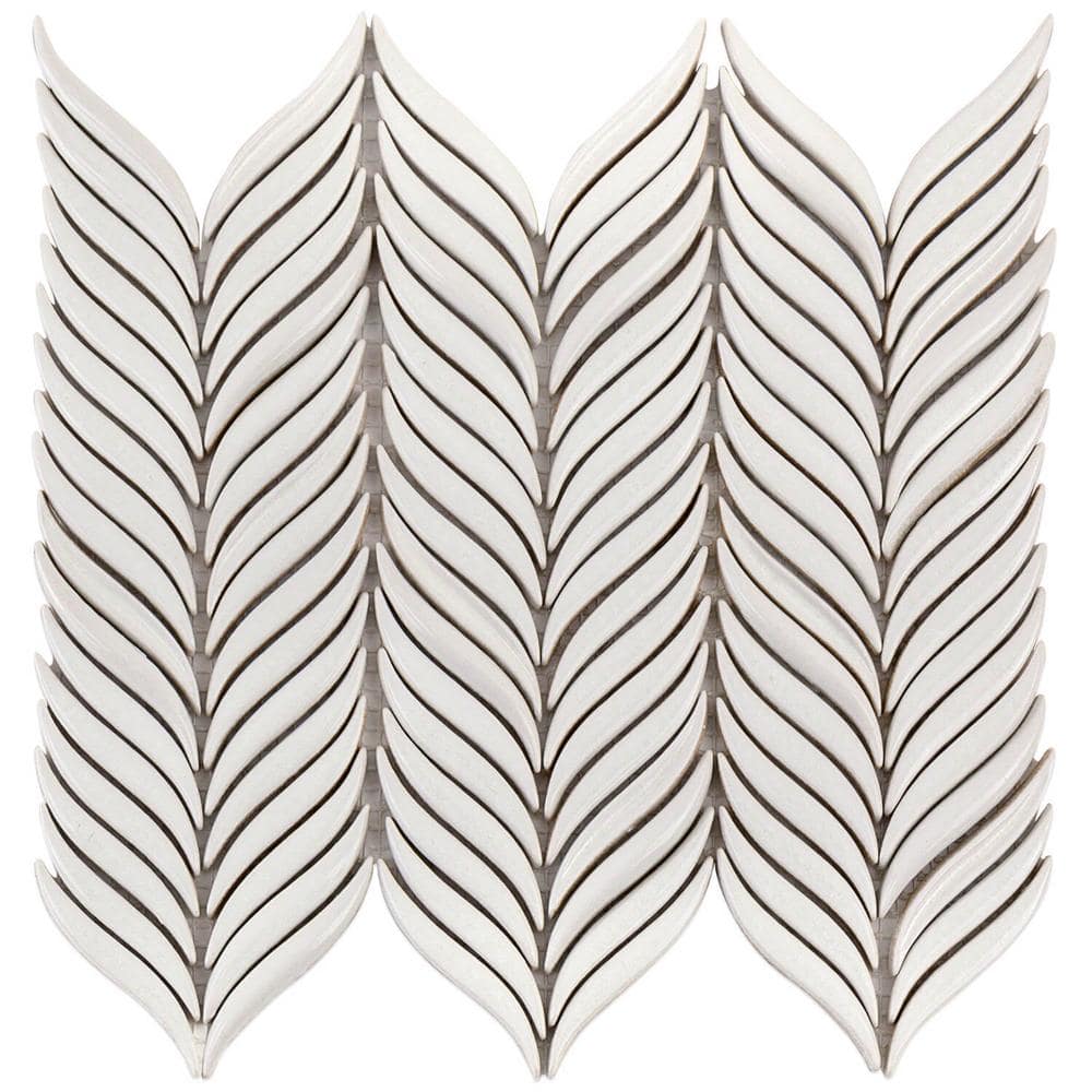Delphi Alula Glacier White 10 in. x 12 in. Glazed Ceramic Mosaic Tile (0.85 sq. ft./Sheet) price history on PriceWatchPro