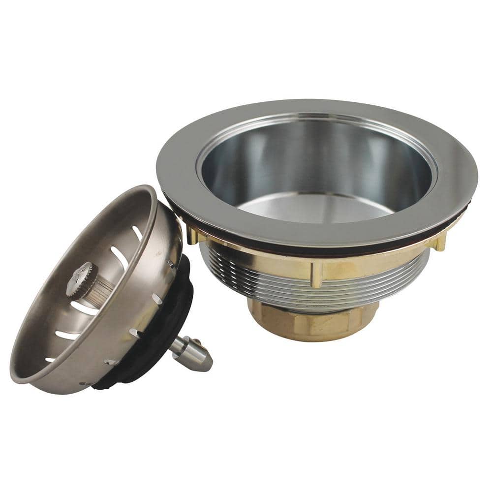 KEENEY 3.5 in. Brass Kitchen Sink Strainer in Polished Chrome K1439PC