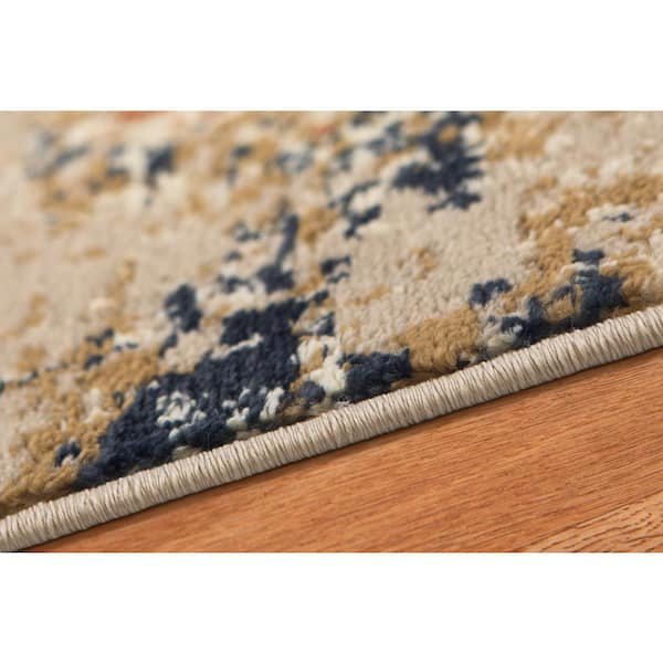 Allure 8 x 10 Ivory/Orange Abstract Pattern Area Rug for High Traffic Living Room Dining Room Bedroom