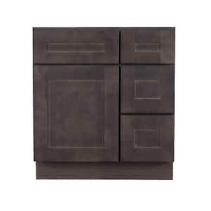 Lancaster Assembled 30 in. x 21 in. x 32.5 in. Bath Vanity with 1 Door 2 Right Drawers in Vintage Charcoal