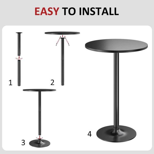 23.8 in. x 39.5 in. Bistro Table with Metal Base, MDF Top and