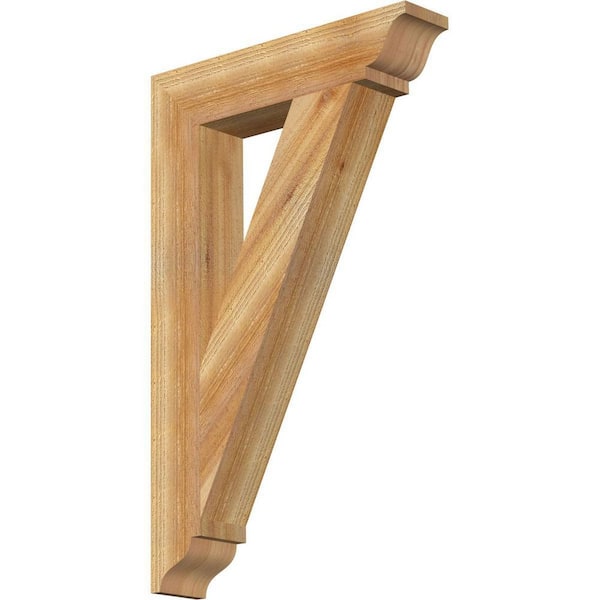Ekena Millwork 4 in. x 32 in. x 20 in. Western Red Cedar Traditional Rough Sawn Bracket