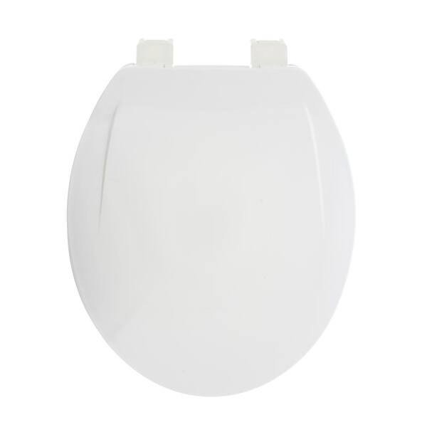 AquaPlumb White Round Plastic Closed Front Toilet Seat