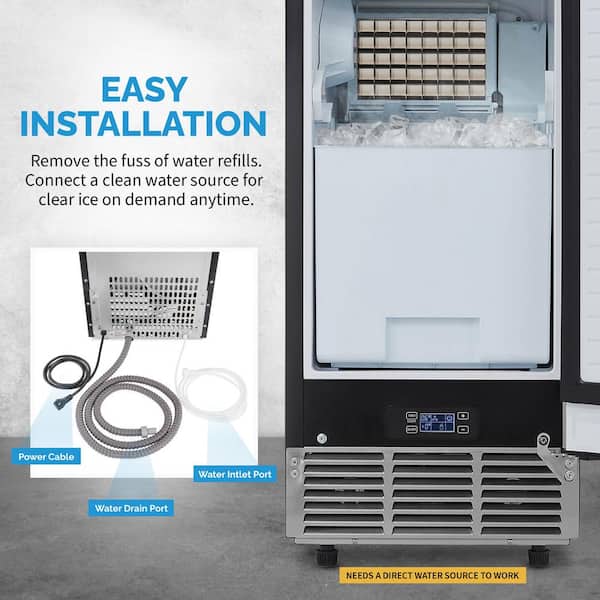 NewAir 80 lb. Built In or Freestanding Clear Ice Maker in
