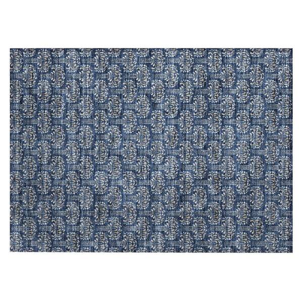 Chantille Machine Washable Indoor/Outdoor Abstract ACN3065 Navy 2 ft. x 3 ft. Accent Rug