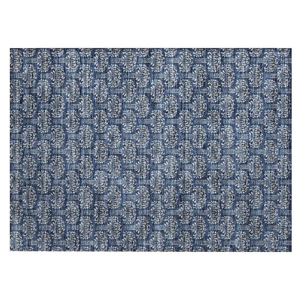 Chantille Machine Washable Indoor/Outdoor Abstract ACN3065 Navy 3 ft. x 4 ft. Area Rug