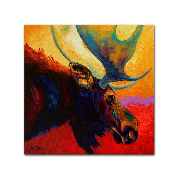 Trademark Fine Art 18 in. x 18 in. "Alaska Spirit Moose" by Marion Rose Printed Canvas Wall Art