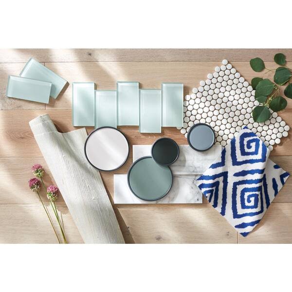 Daltile Finesse Glossy White 12 in. x 13 in. x 6.35 mm Porcelain Penny Round Mosaic Wall Tile (1.06 sq. ft. / piece) Daltile Finesse Glossy White 12 in. x 13 in. x 6.35 mm Porcelain Penny Round Mosaic Wall Tile (1.06 sq. ft. / piece)