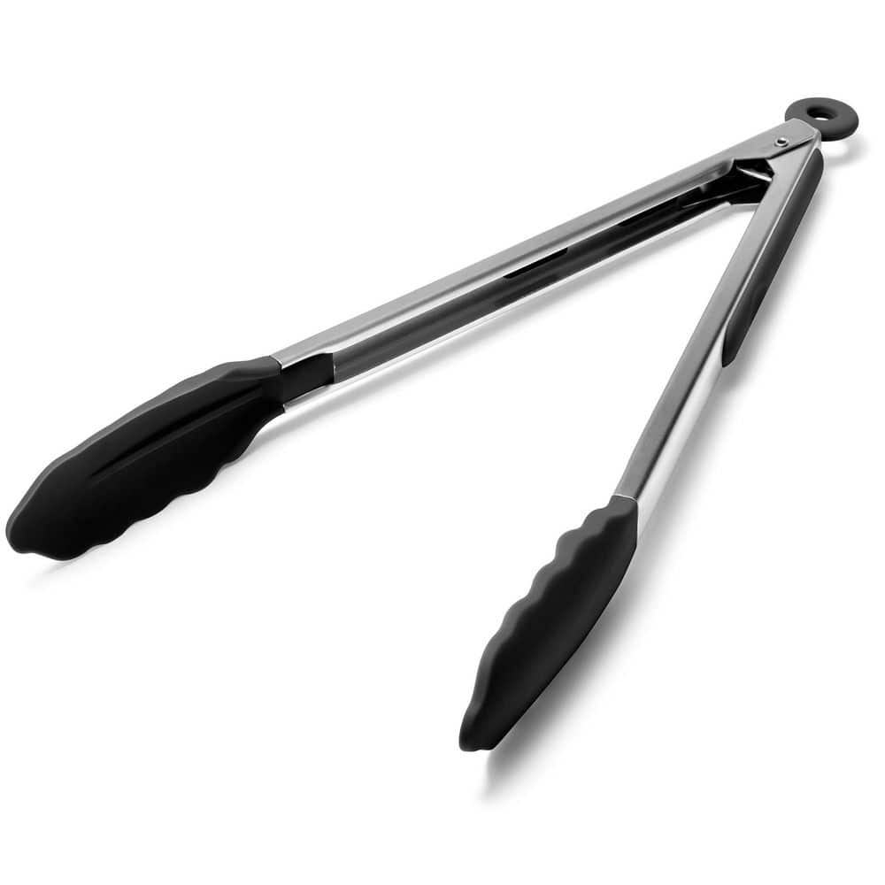 Black Silicone Finish Heat Resistant Stainless Steel Locking Kitchen Tongs Non-Scratch Tips for Grilling, Cooking price history on PriceWatchPro