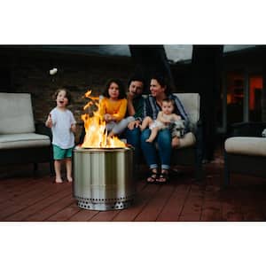 Bonfire 2.0 in.,19.5 in. x 14 in. Outdoor Stainless Steel Wood Burning Fire Pit