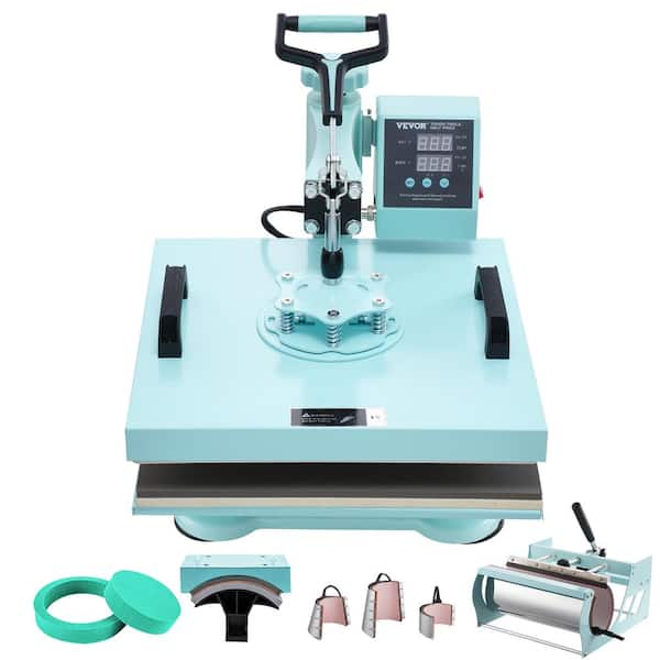 Heat Press Machine, 15 in. L x 15 in. W, 8 in 1 Heat Transfer Machine with 6-30 oz. Tumbler Press, 360° Swing Away