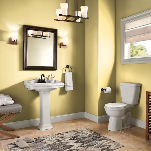 yellow tile bathroom paint colors