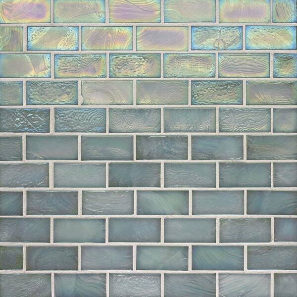 Studio E Edgewater Abalone 1 in. x 2 in. 10-5/8 in. x 10-5/8 in. Glass Floor & Wall Mosaic Tile-DISCONTINUED