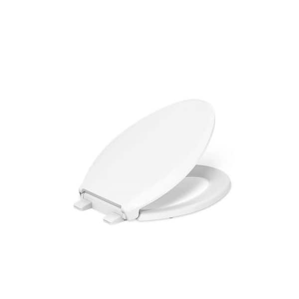 Cachet Elongated Antimicrobial, Soft Close Front Toilet Seat in White