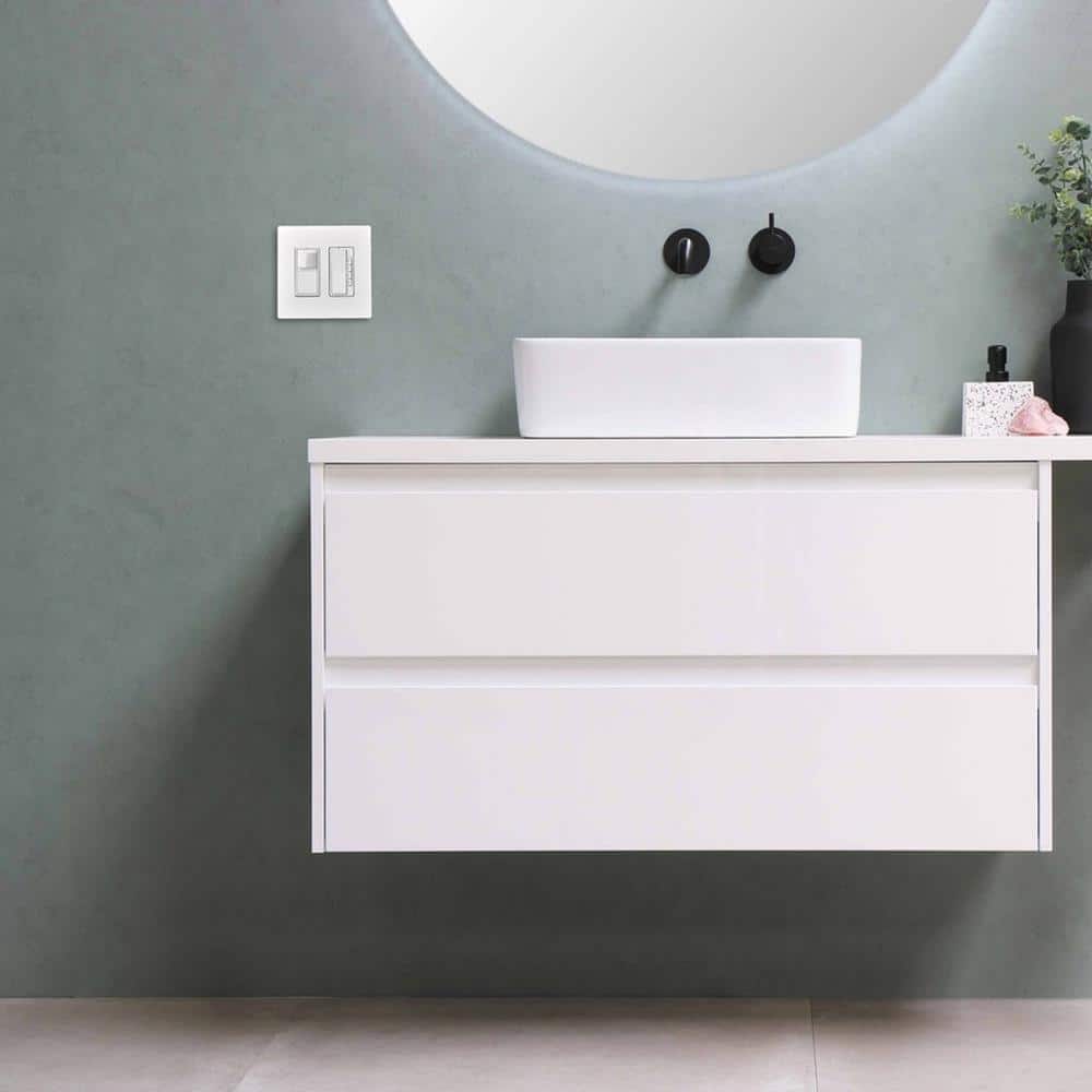 White Polycarbonate 2-Gang Screwless Wall Plate