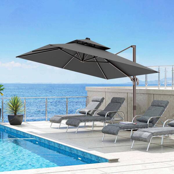 apontus 13 foot market patio umbrella outdoor furniture aluminum Treasure Garden 13-ft with Lux Lighting, Octago and the canopy adjusts in ways a market umbrella cant Ainfox 15Ft Patio Umbrella with