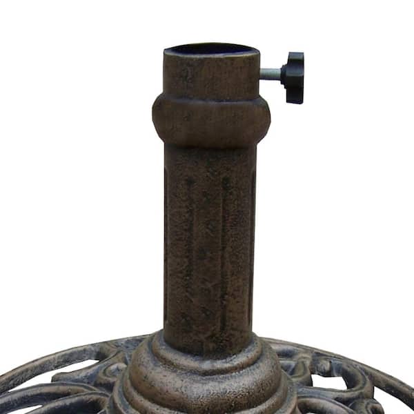 edington patio umbrella base in antique bronze Round Patio Umbrella Base in Antique Bronze HD4101-AB