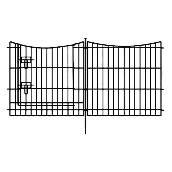 Oyezvary 24 in. Metal Decorative Garden Fence 12-Panels with Gate Rustproof Temporary No Dig Animal Barrier for Yard Outdoor