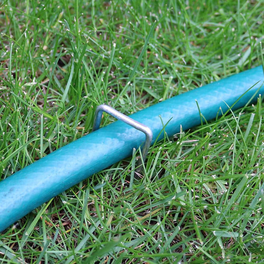 12" Galvanized Steel U-Shaped Garden Landscape Staples - 25 Pack