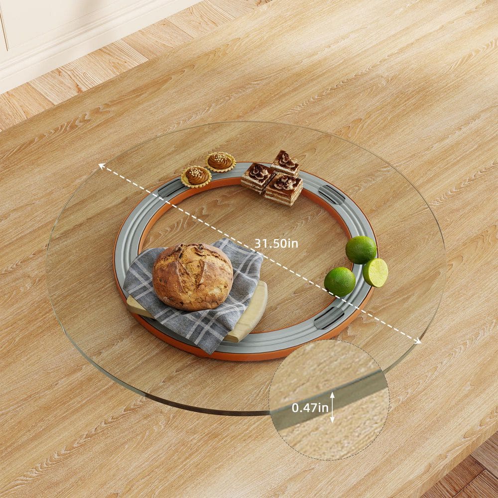 Magic Home 31.5 in. Round Sintered Stone Kitchen Lazy Susan Turntable ...