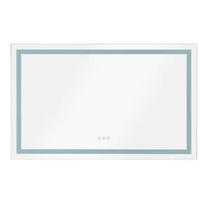 40 in. W x 32 in. H Rectangular Frameless Dimmable Anti-Fog Wall LED Bathroom Vanity Mirror in White