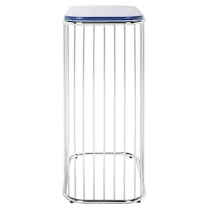 Stafford 21 in. Blue/Silver Square Metal End Table