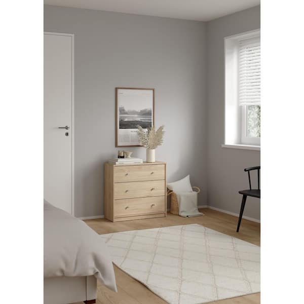 Tvilum Portland 3-Drawer Jackson Hickory Chest of Drawers 26.89 in