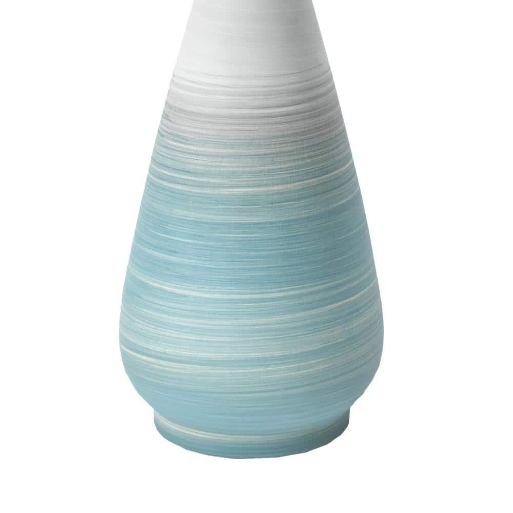 Magnolia 25" Green and White Ceramic Table Lamp with Linen Shade