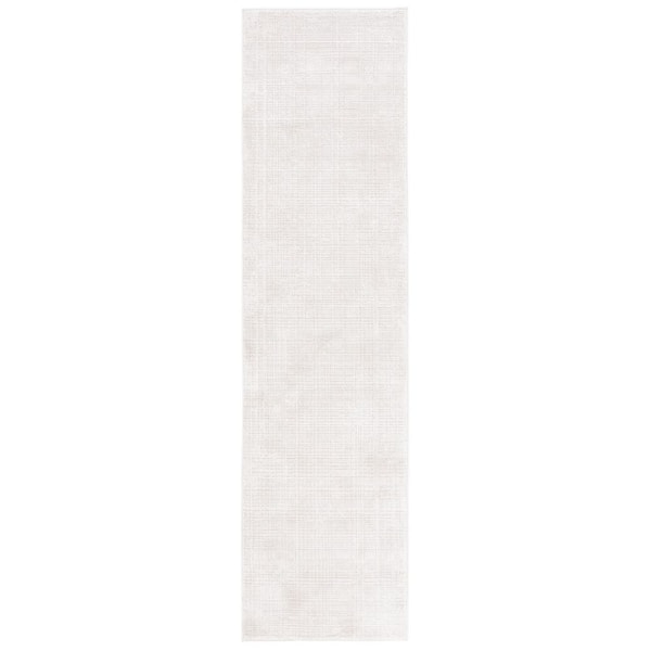 Whisper 2 ft. x 10 ft. Ivory Solid Crosstitch Runner Rug