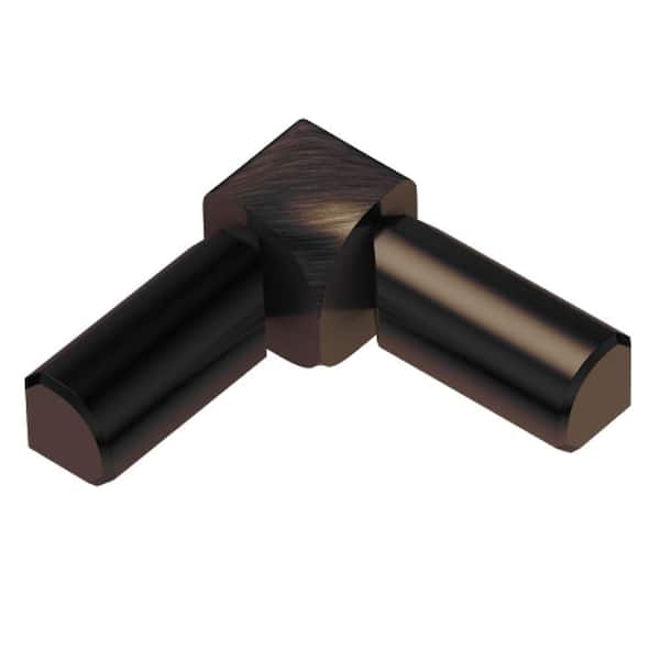 Schluter Rondec Brushed Antique Bronze Anodized Aluminum 1/2 in. x 1 in. Metal 90 Degree Double-Leg Inside Corner