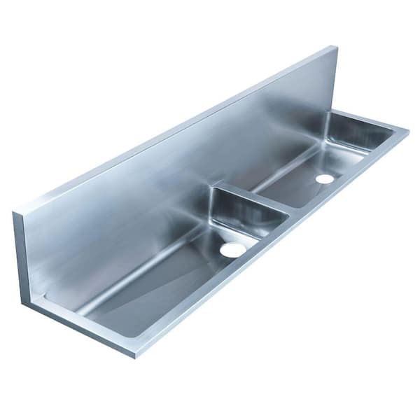 Whitehaus Collection Noah's Collection 16 in. Stainless Steel Double Bowl Utility Sink