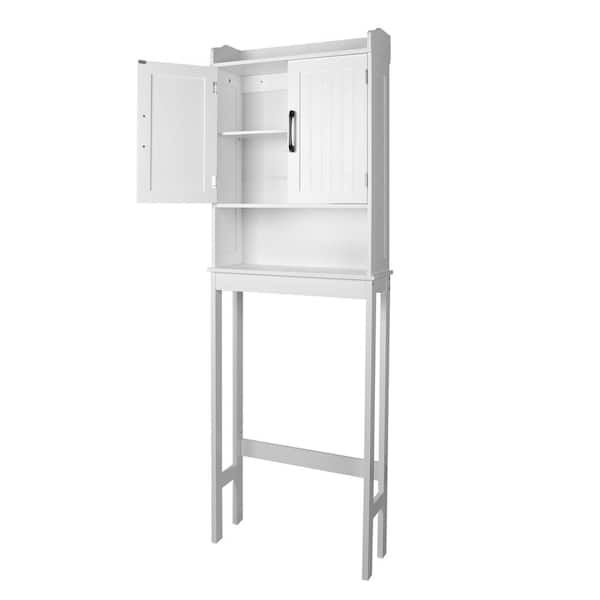 Unbranded 21.6 in. W Bathroom Solid Wooden Over the Toilet Storage Cabinet Organizer in White