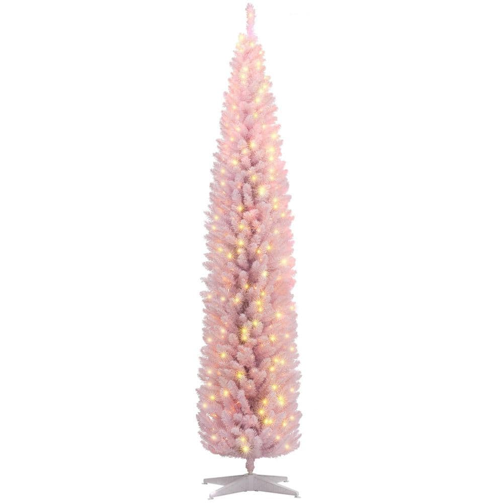 Pink 8 ft. Pre-Lit Artificial Christmas Tree with 618 Tips and 300 LED Lights price history on PriceWatchPro