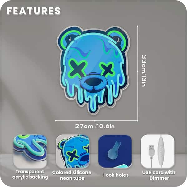 Afoxsos Ice Bear Neon Series Acrylic LED Neon Light USB Powered